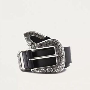 Urban Outfitters Black Leather Western Belt